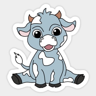 Blue cow Sticker